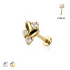 MULTI CZ LEAF TOP THREADLESS (PUSH IN) 316L SURGICAL STEEL LABRET SET